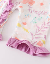 Load image into Gallery viewer, Lilac Floral Ruffle Baby Lounger