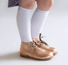 Load image into Gallery viewer, Little Stocking Co. White Cable Knit Knee High Socks