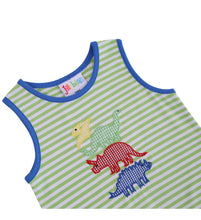 Load image into Gallery viewer, Jellybean Dinosaur Applique Romper