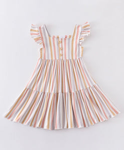 Pastel Stripes Twirl Dress