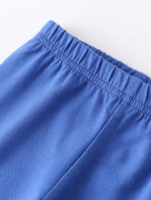 Load image into Gallery viewer, Blue Ruffle Capri Pants
