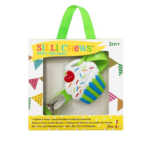 Silli Chews Cupcake Teether and Strap