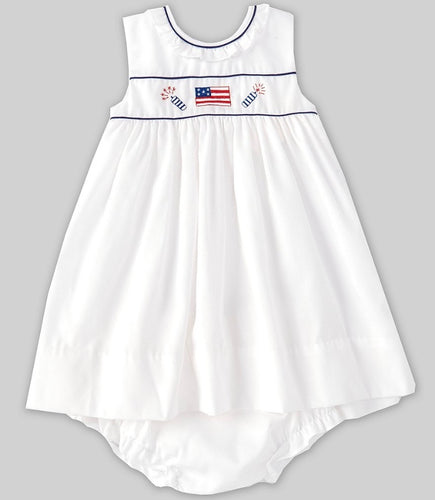 Petit Ami Girl’s Patriotic Flag Dress with Bloomers