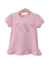 Load image into Gallery viewer, Easter Bunny Trio Appliqué Shirt- Pink