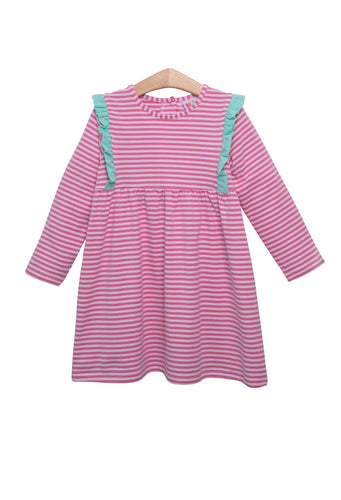 Jellybean Evie Pink and Mint Striped Dress