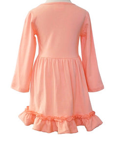Solid Ruffle Dress (Coral)